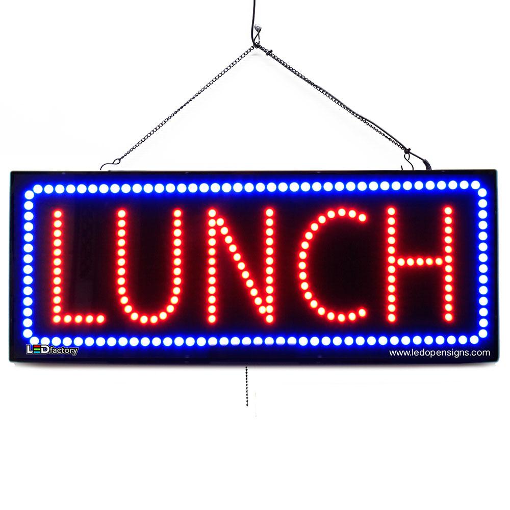 LUNCH” Large LED Restaurant Window Sign – Led Open Signs