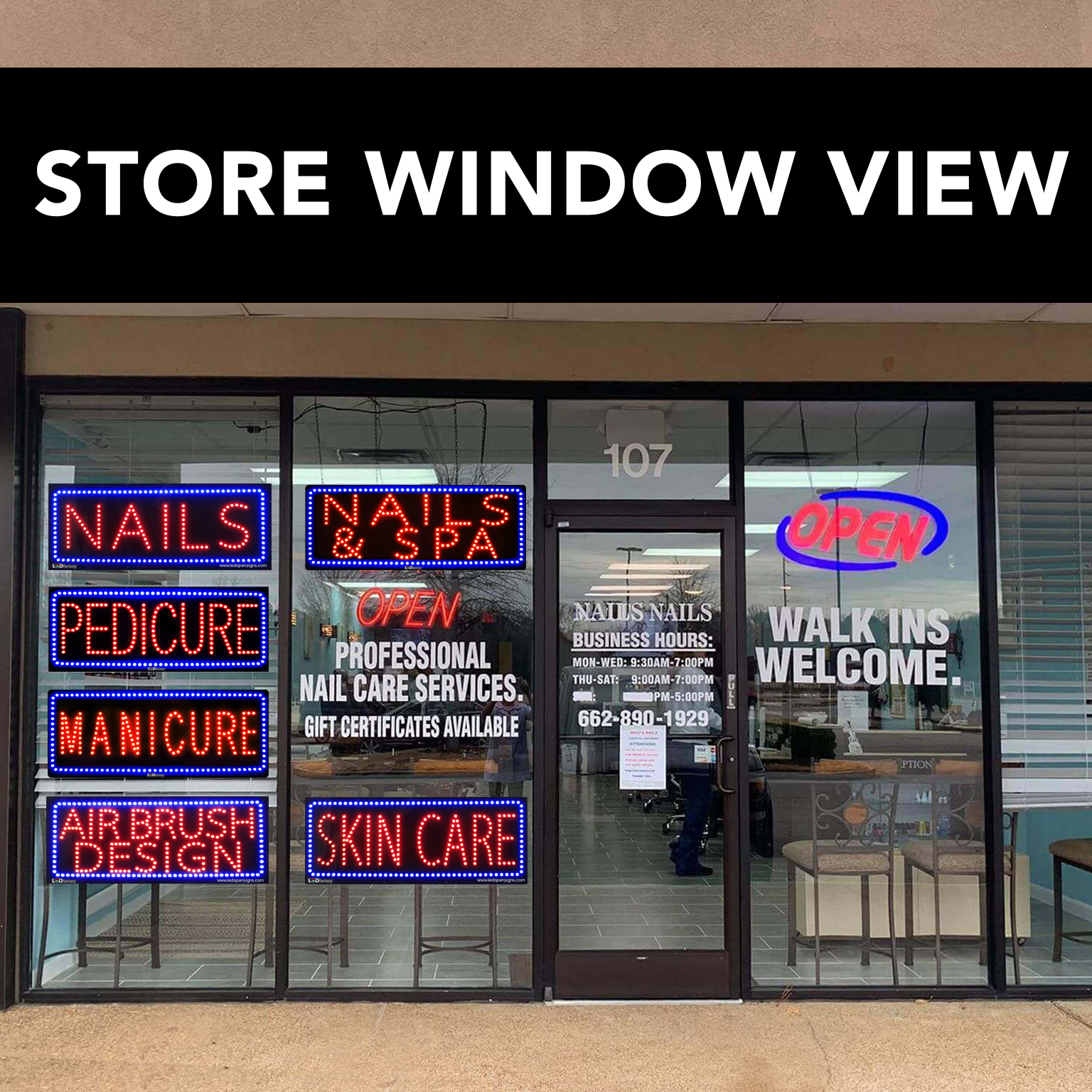 OPEN DAYS ” Large LED Small Business Window Sign – Led Open Signs